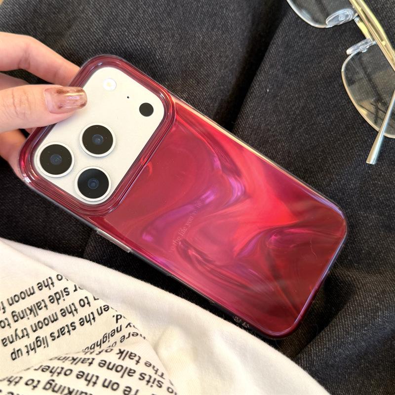 Ударопрочный двухслойный чехол с бордовым градиентом для iPhone 14/13 и Apple 17/16/15 Pro Max