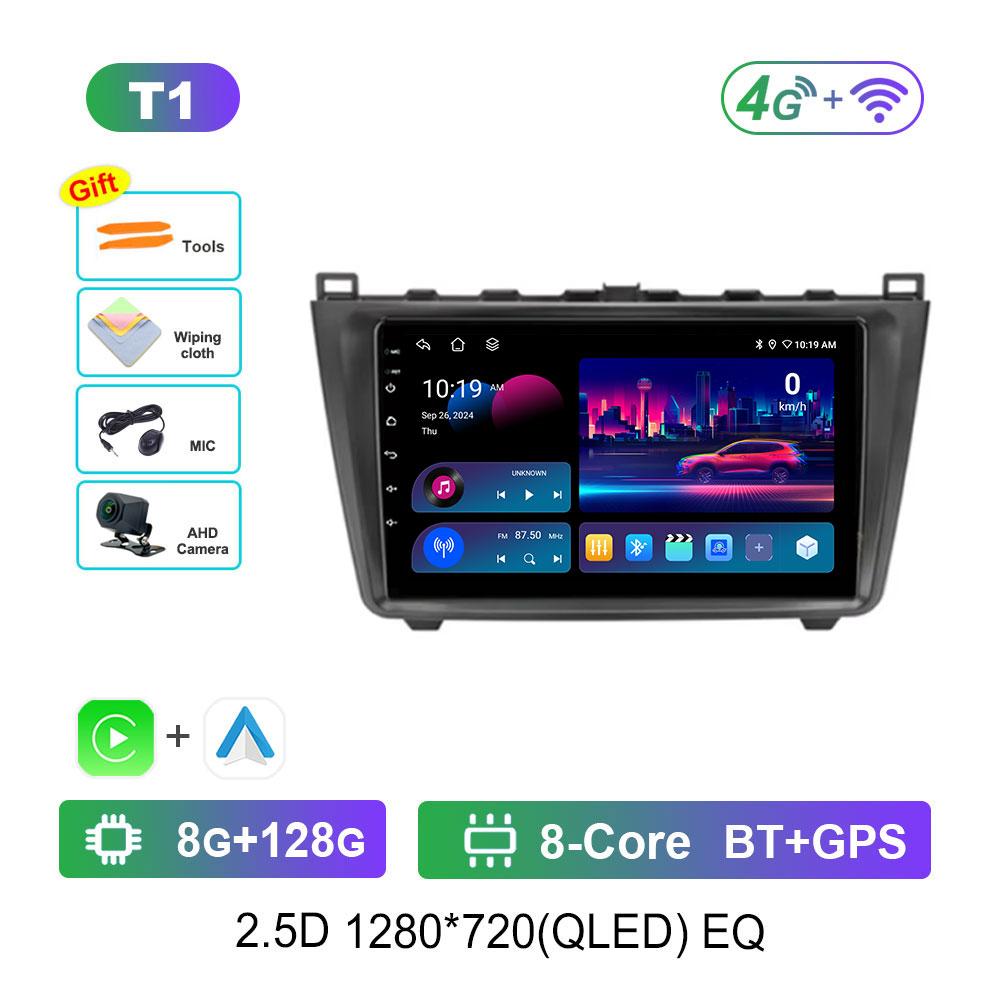 Сенсорный экран GPS-навигация для Mazda 6 II GH 2007 - 2012 Android 14 Автомобильный видео-мультимедийный проигрыватель WiFi BT DSP Стерео Автоинструменты