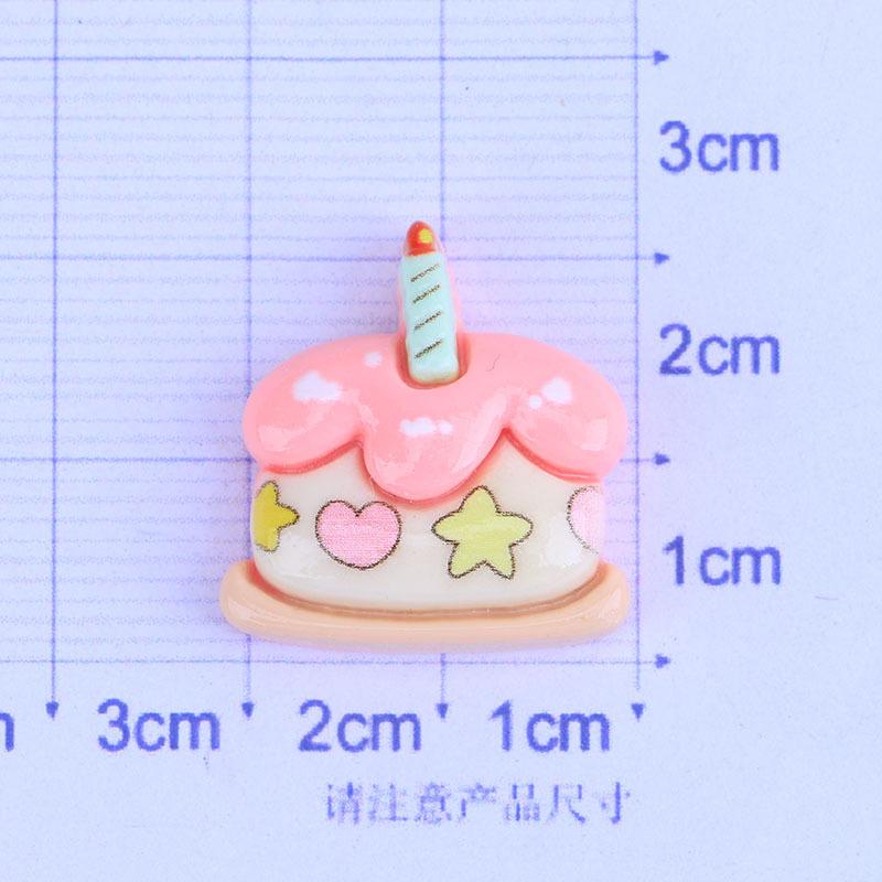 10Pcs New Lovely Cartoon Birthday Party Animal Cake Series Resin Scrapbook Diy Jewellery Hairpin Accessories Decorate Craft A86
