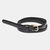 Halden (W) Gold Bell Buckle Cowhide Leather Belt (T006_black)