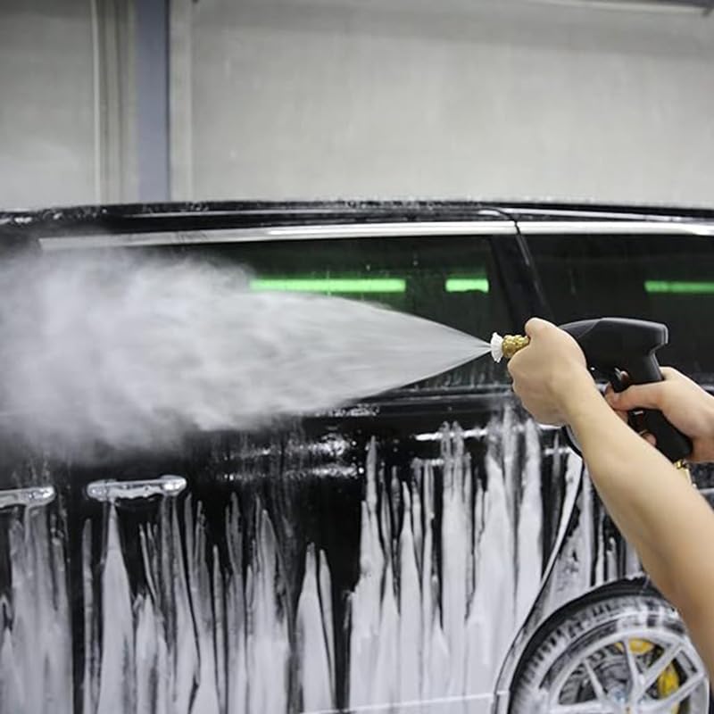 Пистолет для мойки высокого давления 4350PSI M22-14mm 1/4 дюйма Быстрое соединение Короткий пистолет с 5 насадками (Регулировка от 0 до 65 градусов) Короткий пистолет для мойки высокого давления Ca