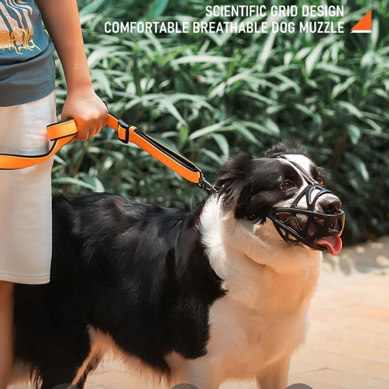 Намордники для домашних собак, улучшенные мягкие дышащие намордники для клеток, регулируемые защитные намордники для собак, защита от лая и укусов для маленьких и больших собак