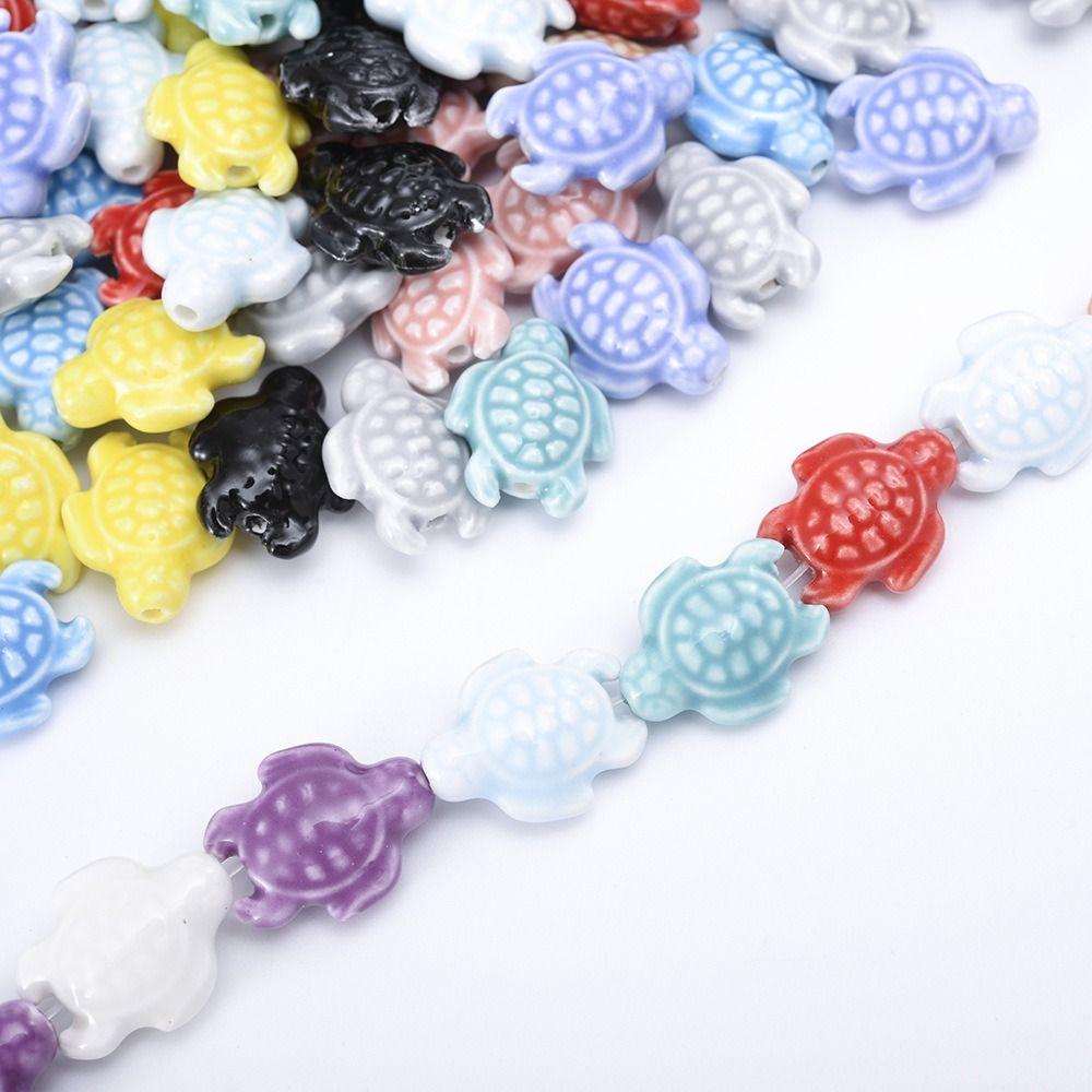 10pcs Ceramic Sea Turtle Bead Handmade Craft Jewelry Making Material Student