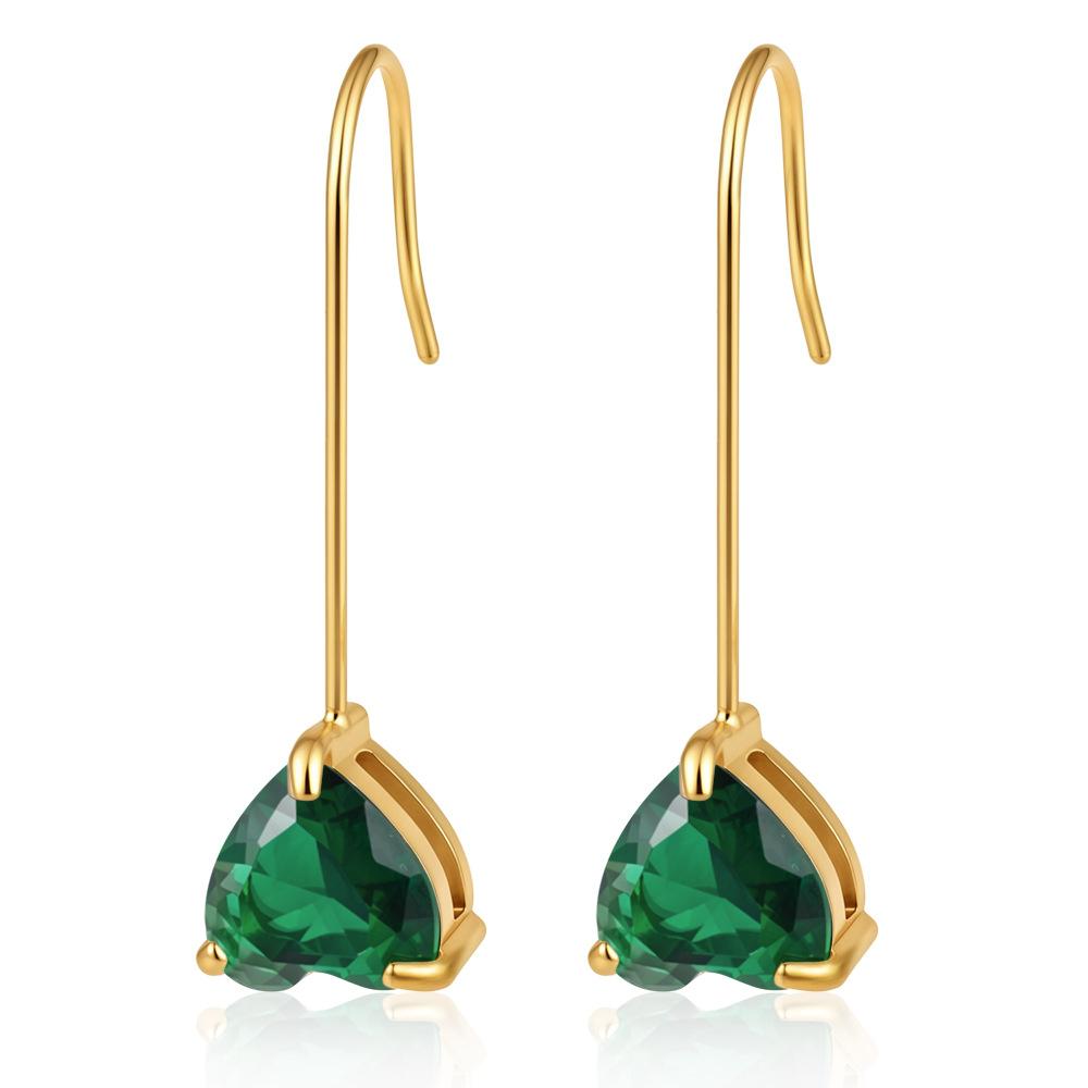Direct supply stainless steel zircon water drop earrings women's light luxury high-end long vacuum-plated 18K earrings