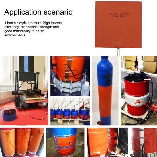 Грелка из силиконовой резины, устойчивая к коррозии, электрическая тепловая пленка, горячий нагревательный коврик, постоянная температура