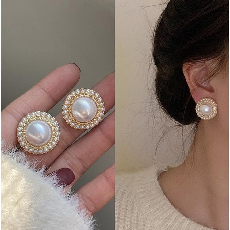 Золотые серьги с жемчугом для женщин, модные украшения, элегантные серьги в стиле готического стиля для свадебной вечеринки и темперамента для девочек