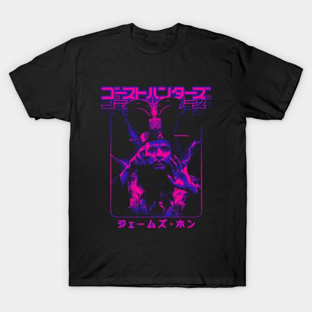 Men Black Print T-shirt Big Trouble In Little China: David Lo Pan No-Cut Heat Transfer Print Cotton Tshirt