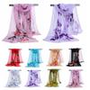Soft Wrap Lady Shawl Silk Scarf Women's Butterfly Flower Print Long Chiffon Scarf