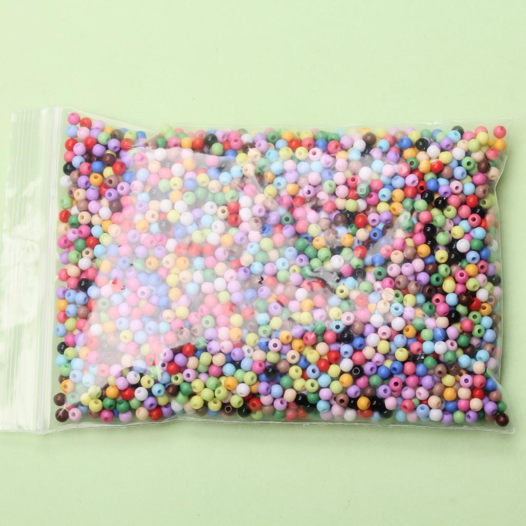 Home Party Supplies Findings DIY Crafts Handmade Material Jewelry Accessories Acrylic Loose Beads 500PCS Soild Color 4mm For Jewelry Making