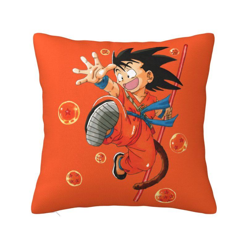 Custom Luxury Dragons Ball Goku Cushion Cover Velvet Anime Manga Pillow Case