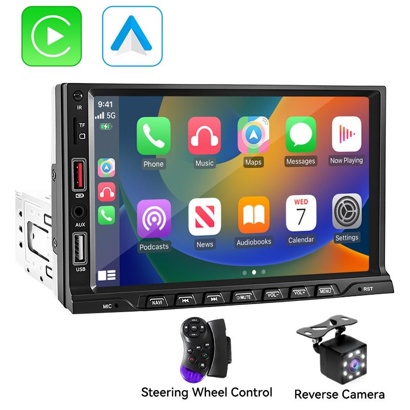VENBES Car Radio Carplay Android Auto Mirrorlink 1 DIN Touchscreen 7 Inch Multimedia MP5 Player Bluetooth 5.0