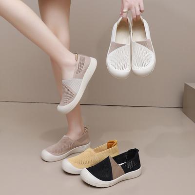 Мода 2025 Лето Женская обувь Новая дышащая парусиновая обувь Модные повседневные кроссовки для женщин Легкие прогулочные балетки Слипоны