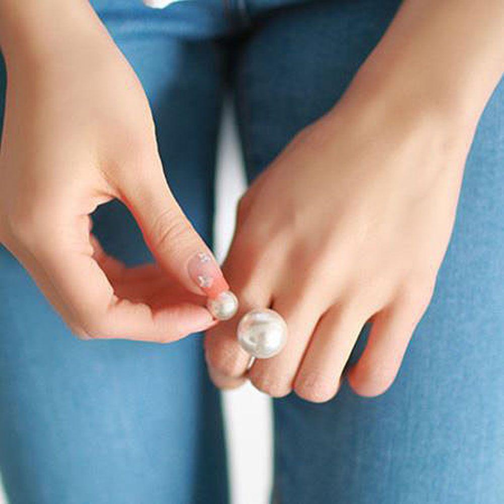 Shoot Party Adjustable Size Imitation Pearl Finger Ring Fashion Accessories Opening Ring Jewelry