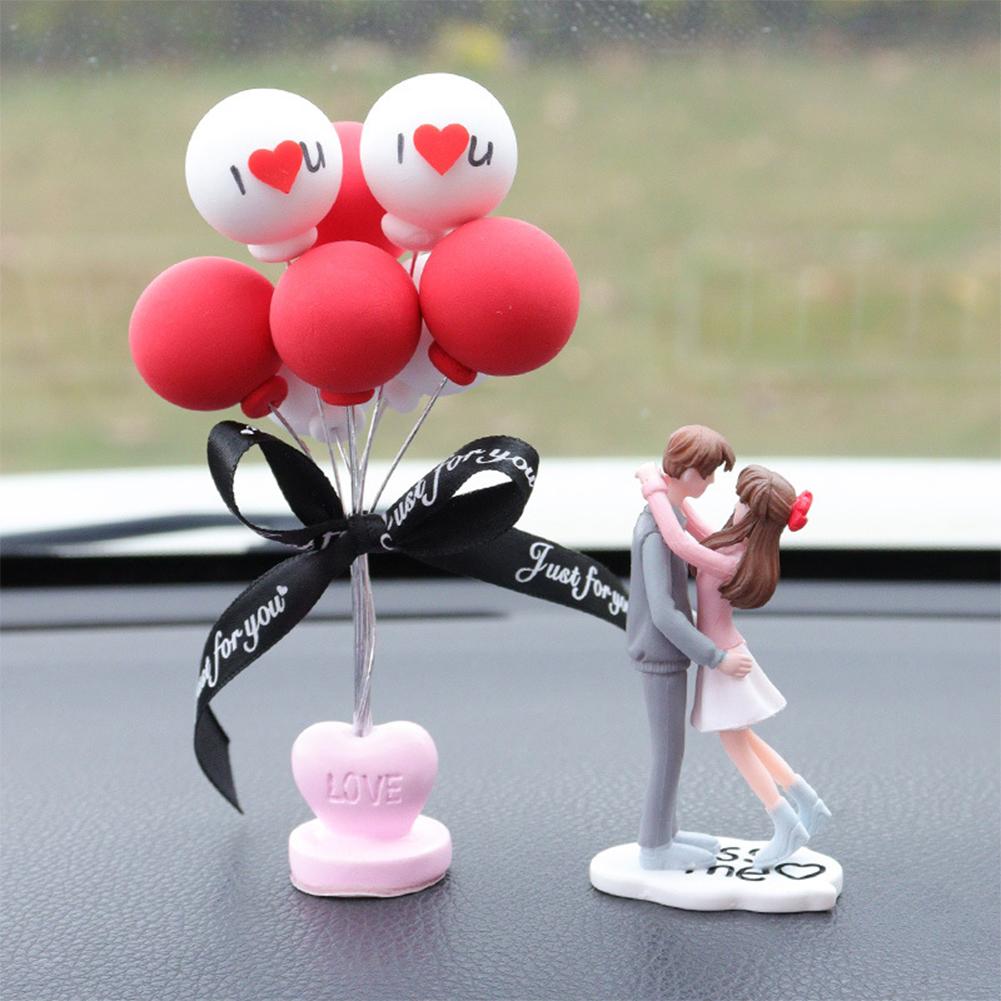 Dashboard Doll 2pcsset Car Creative Couple Crystal Balloon House Ornament Decoration Auto Interior Accessories 469410