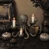 Decorative Pillar Candle Holder Octopus Holder, Durable Resin Halloween Sculpture, Dark Fantasy Gothic Retro Room Accessories Style Candlestick