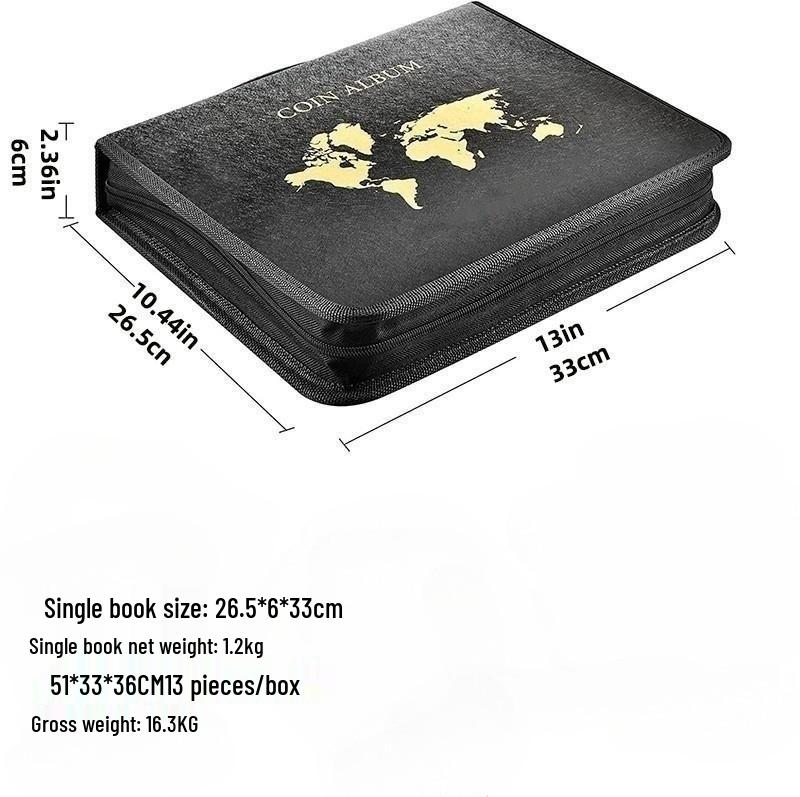 Альбом для коллекции монет большой вместимости: Папка-альбом на кольцах для коллекционирования древних и памятных монет с прозрачными страницами для банкнот.