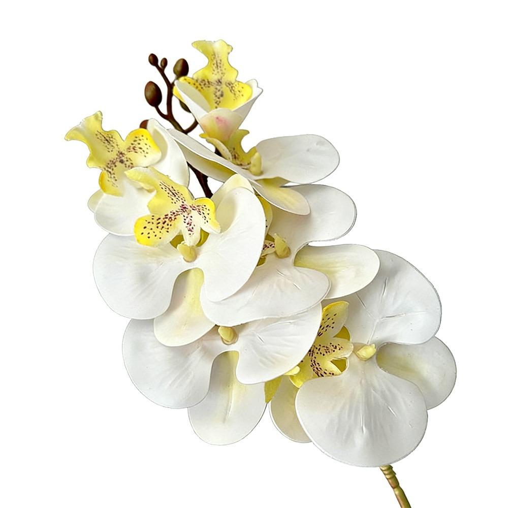 Butterfly Orchid Artificial Phalaenopsis Flower Long-lasting PVC Faux Orchid Stems Real Touch Single Branch Simulation Orchid