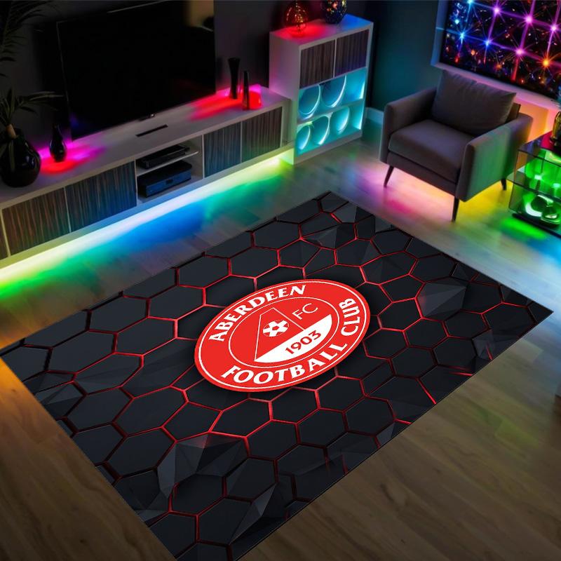 Aberdeen FC Design Crystal Velvet Carpet Cozy Non?Slip Printed Rug For Bedroom Living Room Entrance