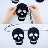 4pcs Gothic Black Heart Skull Garland Banner Kit Valentine's Day for Gothic Birthday Party Decoration Halloween Home Decoration