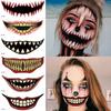1/2/4 Sets Big Mouth Tattoo Stickers Realistic Halloween Horror Face Sticker Set Waterproof Long-Lasting Temporary Tattoos for Scary Makeup Party