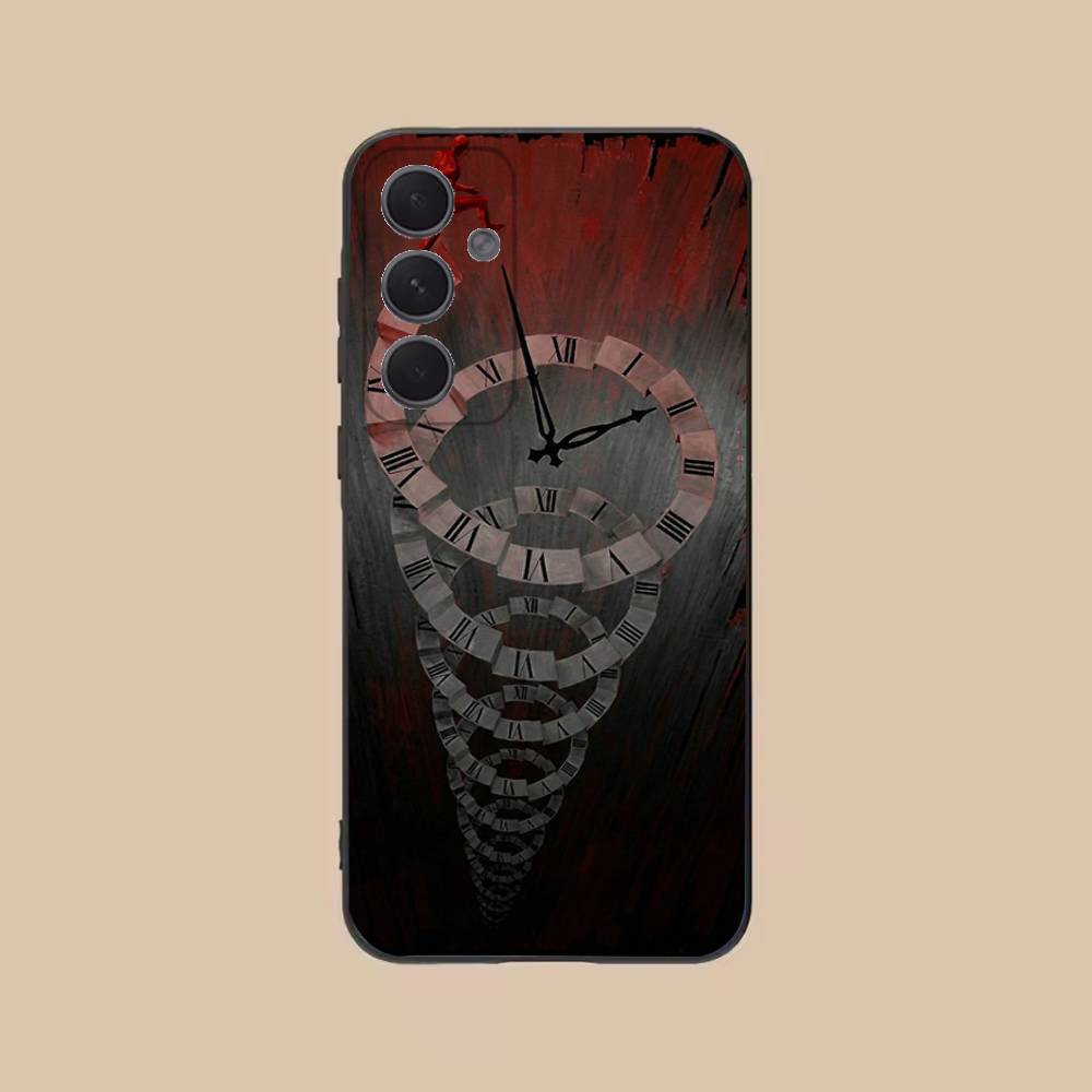 The Clock Phone Case For Samsung S25,24,21,22,23,20,S30,Ultra,Plus,Fe,Lite,Note,5G Black Cover
