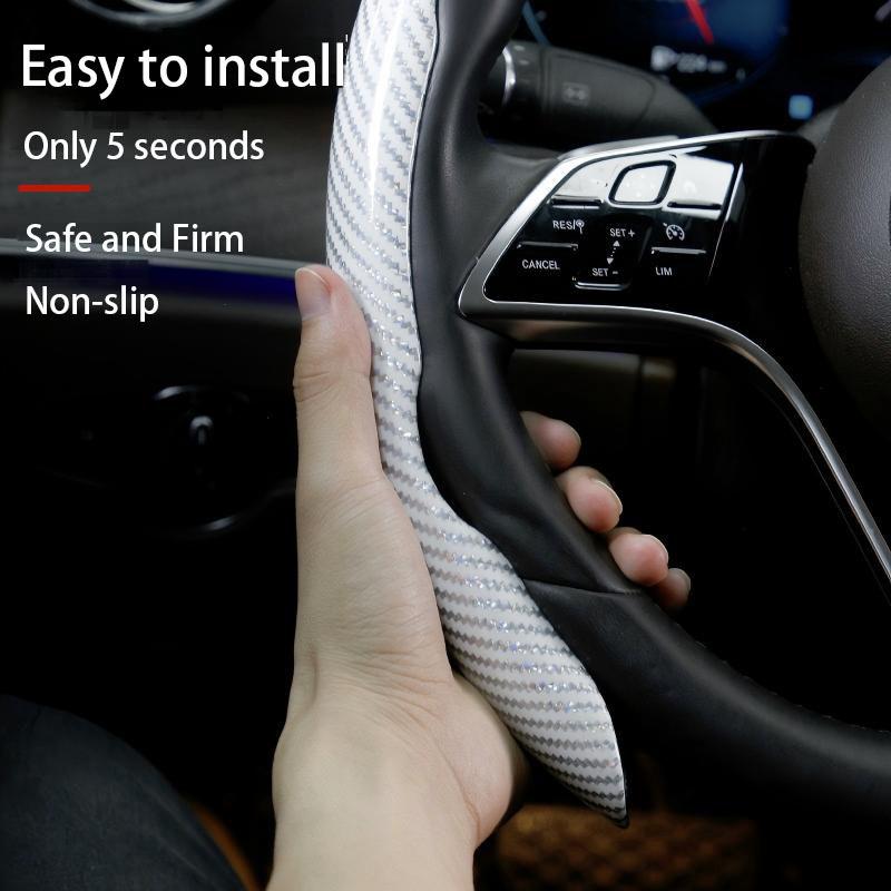 Лазерная карбоновая накладка на руль автомобиля, дышащая, противоскользящая, ультратонкая, безопасная, для Mitsubishi, Jeep, Tesla, Honda, Mazda