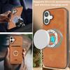 Detachable Magnetic Card Wallet Leather Case for iPhone 16 Pro Max 17 Air 16e 15 14 13 12 Wireless Charging+Ring Holder Cover