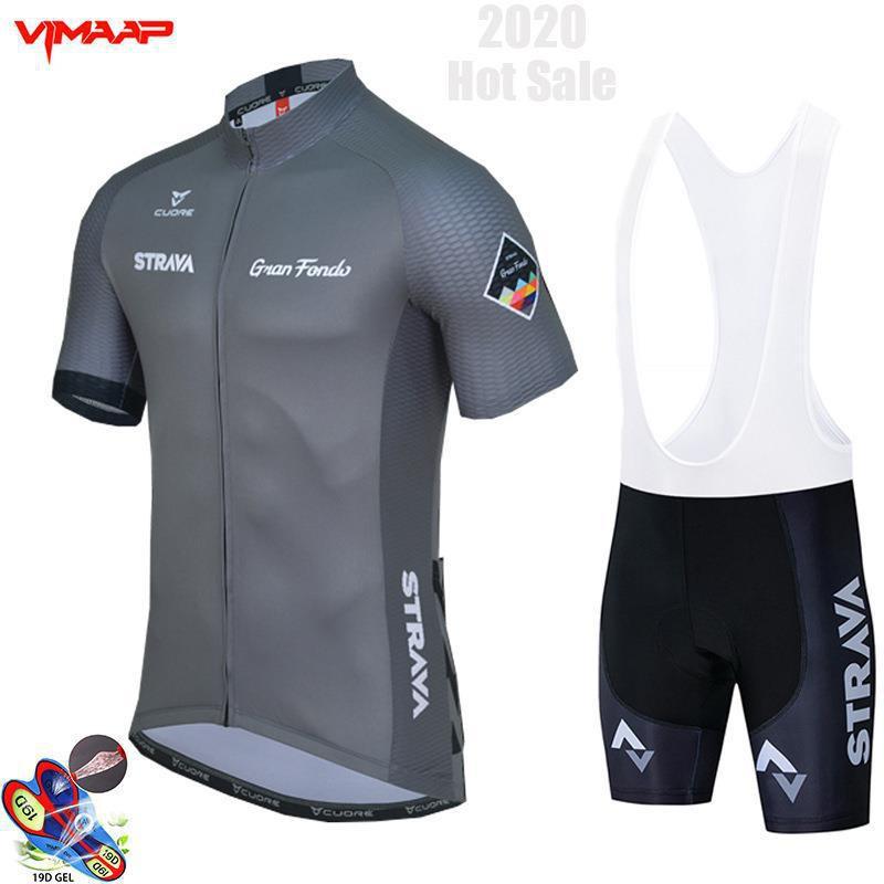 Mens Cycling Jersey Bib Shorts Set With Strava Breathable Ride Wear Mountain Bike