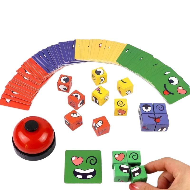 Classic Childrens Rubiks Cube Interactive Puzzle Toy With Expressive Face Blocks For Parentchild Play
