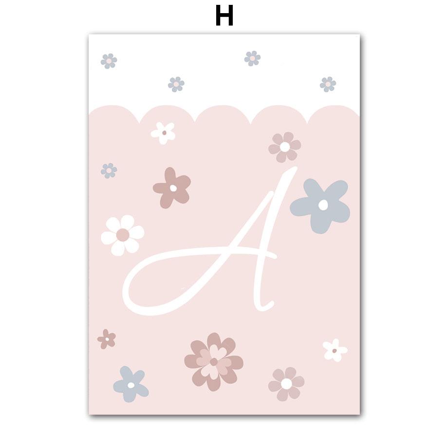 Cute Girl Rabbit Flower Butterfly Rainbow Wall Art Canvas Painting Nursery Posters And Prints Wall Pictures Baby Kids Room Decor