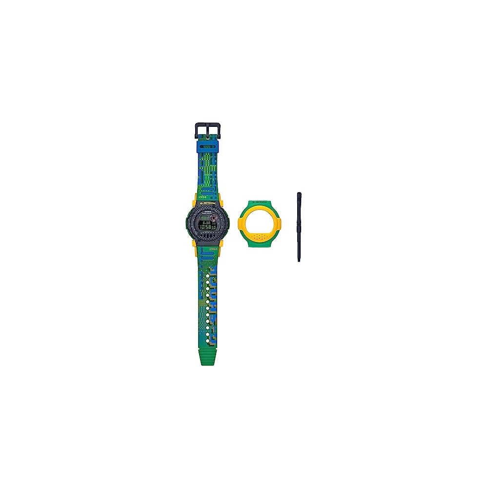Часы Casio G-Shock (Аутентичная японская модель) с Bluetooth и съемной рамкой, G-B001RG-3JR, мужские, желтый и зеленый