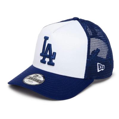 Детская кепка New Era с сеткой, Молодежная, MLB, Хлопок, LA, Королевский, YOUTH YTH 940AFTR LOSDOD MESH DROY 14392031 NER36K3908 9FORTYA-Frame, Белый/Темный, 52-56см