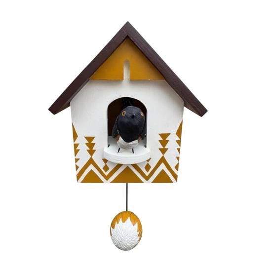 Whimsical Kinetic Art Birdhouse Wall Decor Handmade Wooden Decorative Wall Ornament Patchwork Garden Decoration