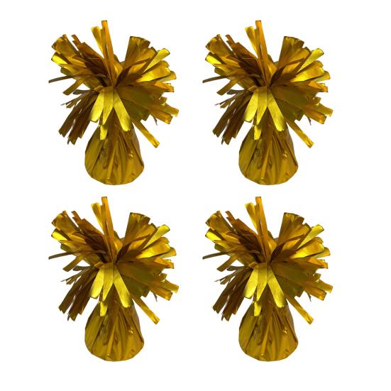 Yousheng 4Pcs Golden Metallic Balloon Weights Holder Reusable Non-Slip Balloons Pendants Graduation Party Christmas Wedding Decoration