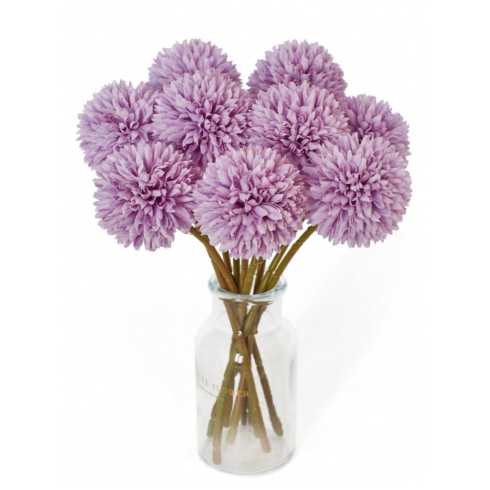 Artificial Chrysanthemum Ball Flowers Dandelion Hydrangea Arrangement Bouquet Present For Friends Bridal Wedding Bouquet Decor For Home Office