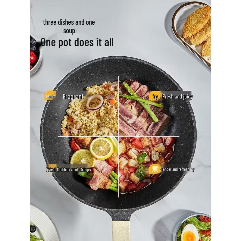 COOKER KING 32cm Maifan Stone Non-Stick Wok