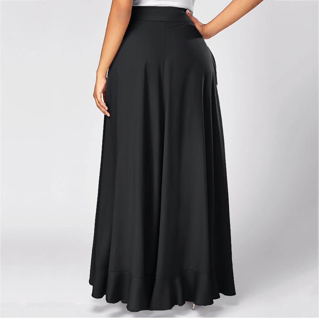 Женские повседневные двухслойные широкие брюки-кюлоты с длинными брюками с нерегулярными рюшами