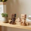 Car Dashboard Statue Shaking Feet Wooden Doll Couple Decorative Man Figurine Creative