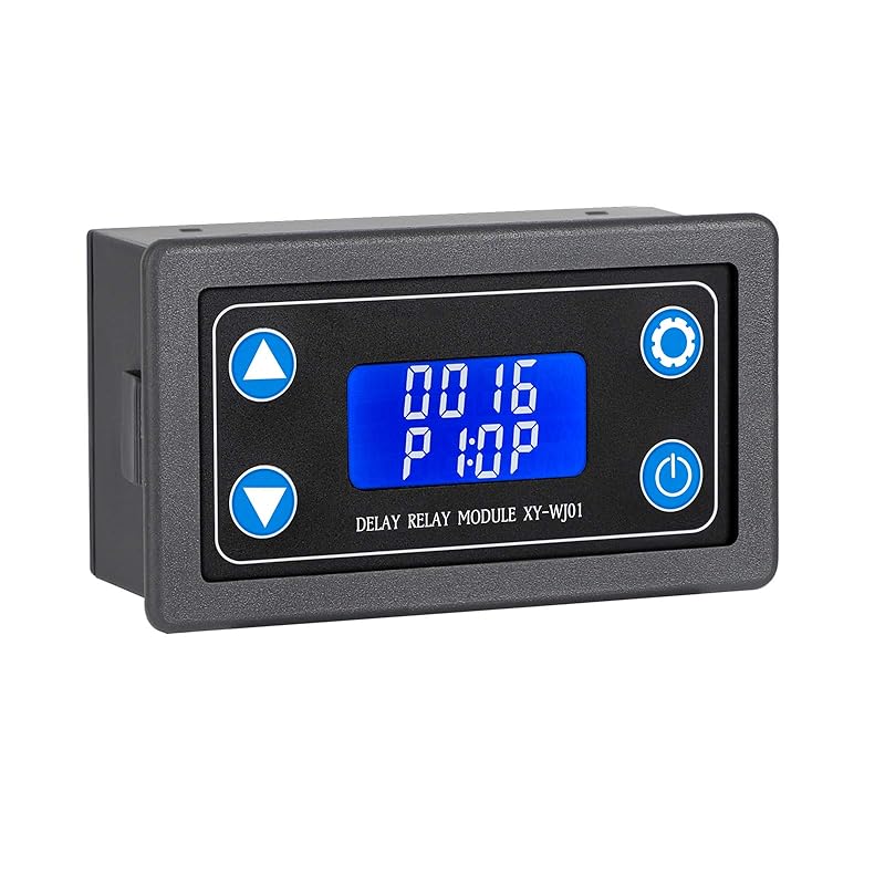 DROK Delay Relay Module, DC 6-30V Timer Relay 12V 24V 0.01S-9999Min 50MA Digital Timer Cycle Delay Switch Module AC 220V Power On-Off Controller With