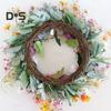Цветы Весенний венок Гирлянда на входную дверь Искусственные цветы Дверной венок для дома Весенняя вечеринка Фермерский дом Свадебное украшение