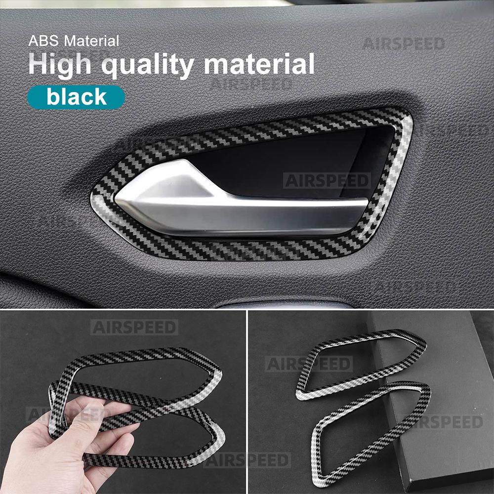 Carbon Fiber Inner Door Handle Trim Cover For Renault Captur 2020-2026 LHD RHD Universal Anti-Scratch Auto Interior Parts