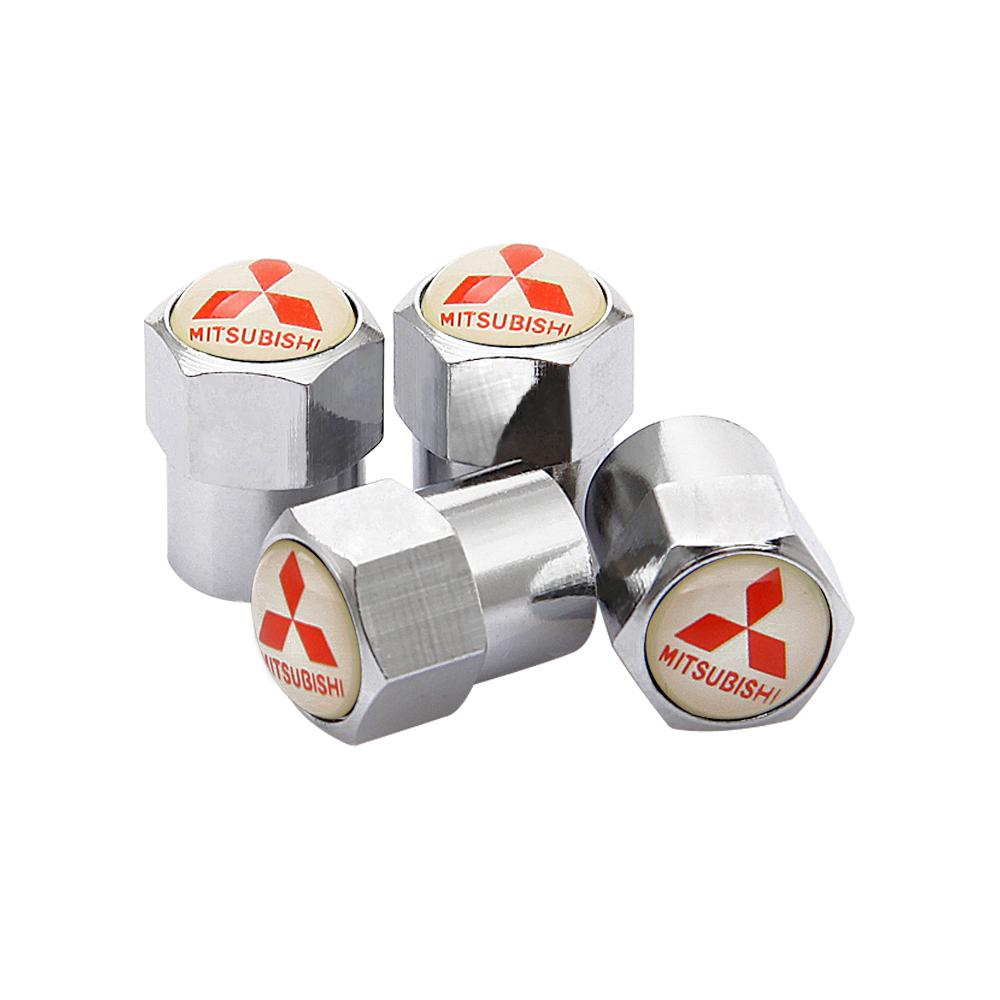 4pcs Car Wheel Tire Valves Tyre Stem Air Caps Cover For Mitsubishi Ralliart ASX Eclipse Galant Mirage Montero EVO Xpander Colt