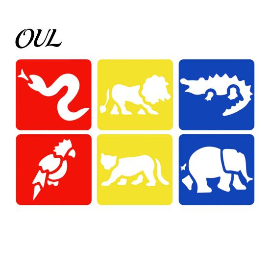 6 Piece Stencil Set Pcs Painting Template Stencils, 5.5x5.9 Inch Washable Reusable DIY Art And Craft Stencils for Wood Paper Fabric, Home Decor