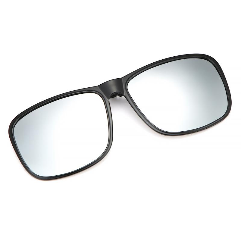 Clip Polarized Sunglasses Square Men Clip On Glasses Flip-up Frames Sunglasses Covers Blue Night Vision Color Lens