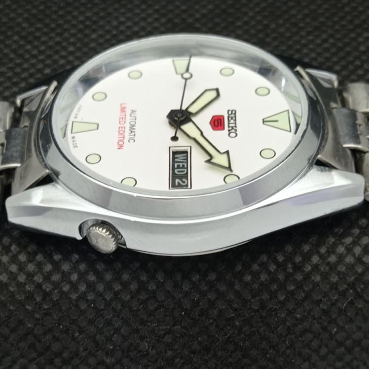 ВОССТАНОВЛЕННЫЕ ВИНТАЖНЫЕ SEIKO 5 АВТОМАТИЧЕСКИЕ 6319A ЯПОНИЯ МУЖСКИЕ D/D БЕЛЫЕ ЧАСЫ a318651-9