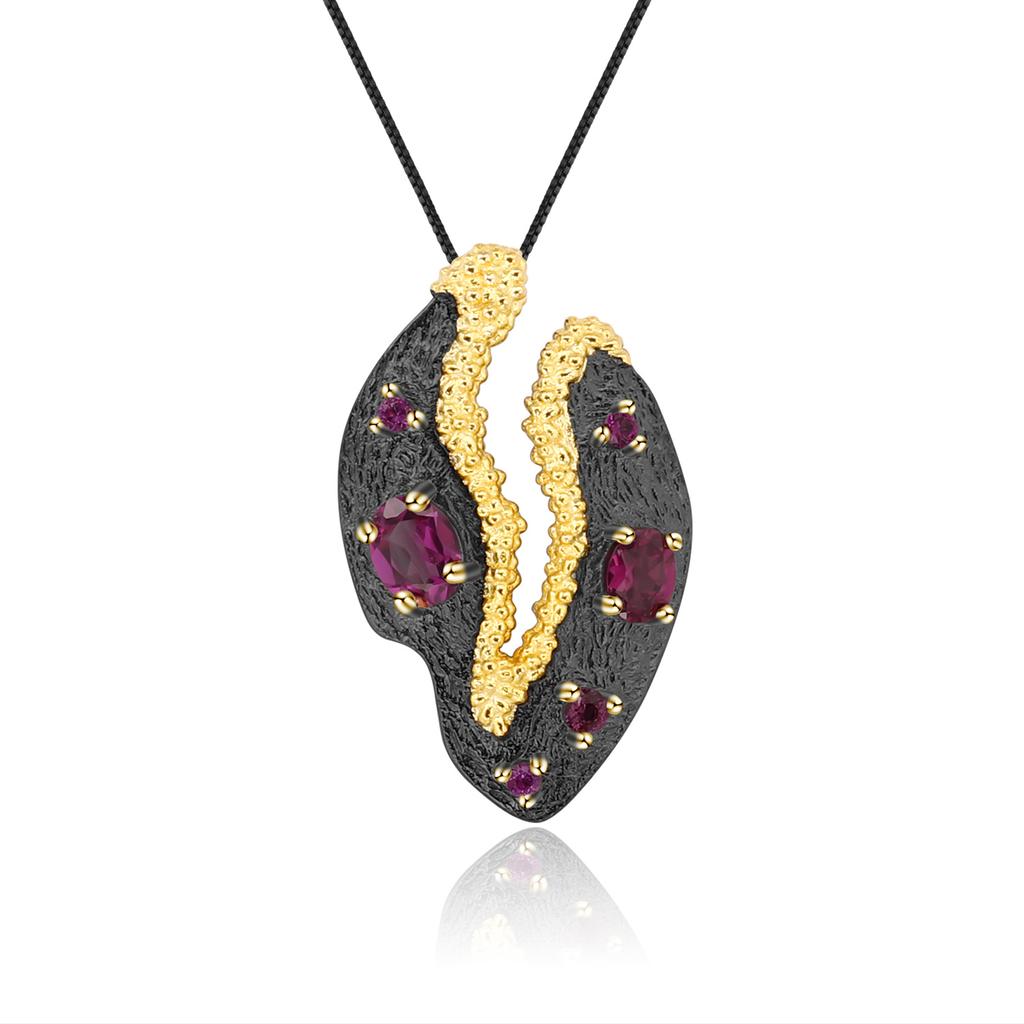 Итальянский ремесленный оригинальный дизайнерский кулон с драгоценными камнями, подвеска в стиле ретро, высококачественное серебро 925 пробы, натуральный цвет, кулон с драгоценными камнями