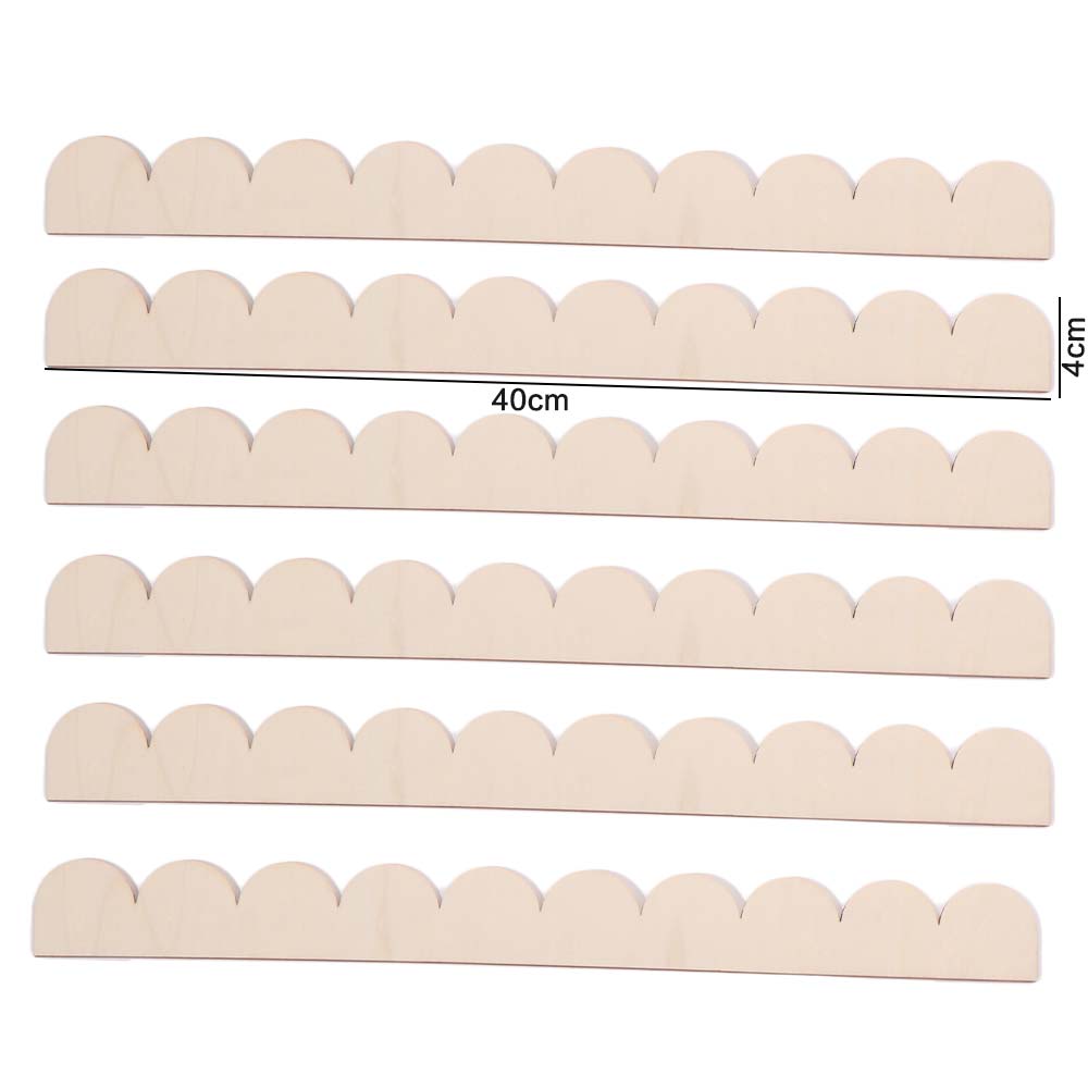 6pcs Unfinished Fan-shaped Wooden Frame Vintage Cabinet Frame DIY Crafts Frame Crafts Making