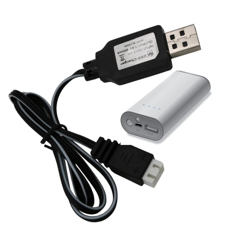 Кабель для зарядки литиевой батареи 7,4 В, USB на 3-контактный порт, шнур для зарядки аккумулятора со светодиодным индикатором