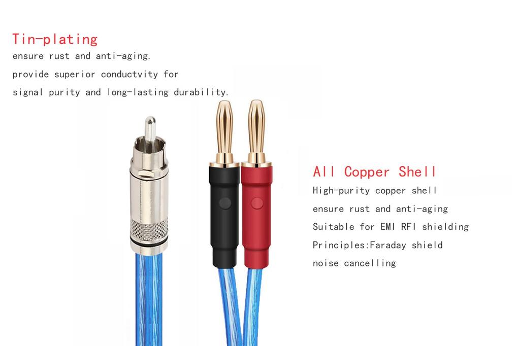 Luxferre RCA to Banana 2M RCA to Banana Plug Speaker Banana to RCA Audio Extension Compatible with RCA RCA RCA RCA Pin Banana Banana Socket Jack