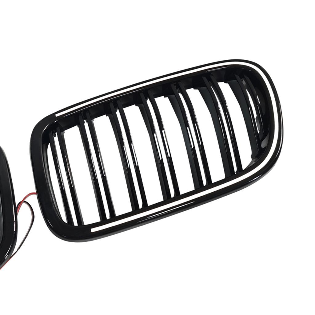 Black Front Bumper Kidney Grill Grille Fit X3 F25 2011-2014 Dual Line